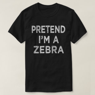 Camiseta Fingir que sou uma fantasia de Halloween Zebra Eng
