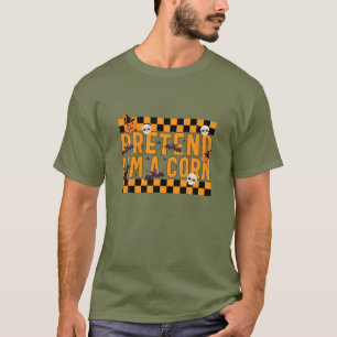 Camiseta Fingir que sou uma fantasia de milho Engraçada Pés