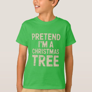 Camiseta Fingir que sou uma fantasia de Natal em árvore de 