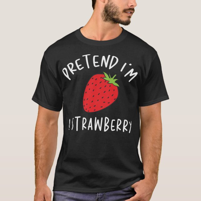 Camiseta Fingir que sou uma fantasia preguiçosa de Hallowee (Frente)