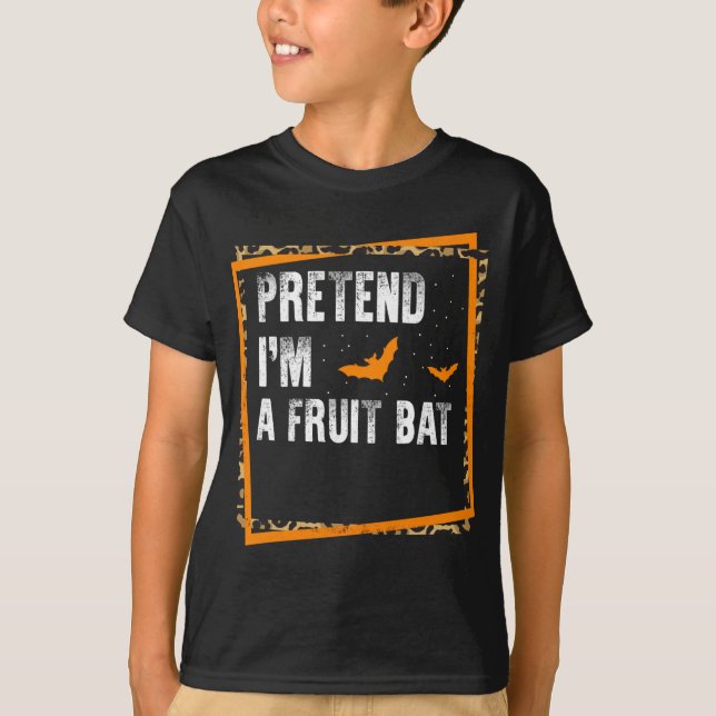 Camiseta Fingir que sou uma Fruta Bat Easy Halloween Costum (Frente)
