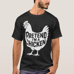 Camiseta Fingir que sou uma galinha Fantasia de Halloween P