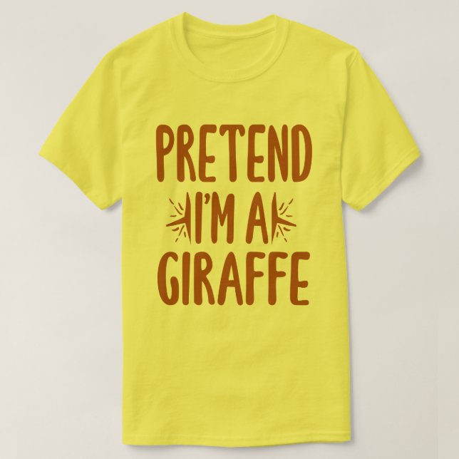 Camiseta Fingir que sou uma Girafa Fácil e Preguiçosa Figur (Frente do Design)
