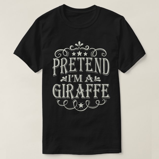 Camiseta Fingir que sou uma Girafa Fácil e Preguiçosa Figur (Frente do Design)