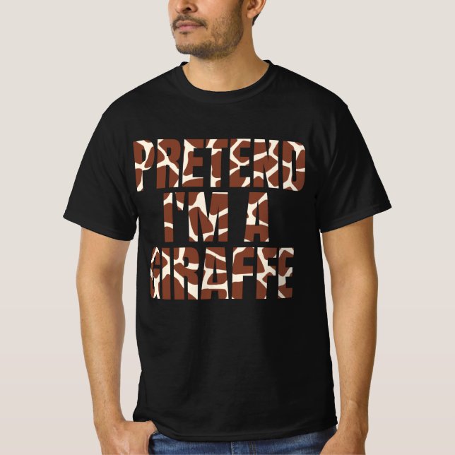Camiseta Fingir Que Sou Uma Girafa Funny Halloween (Frente)
