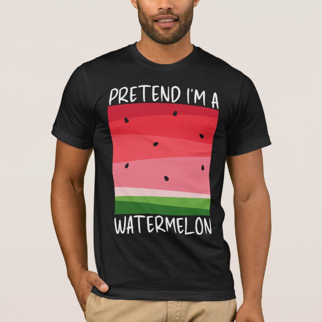 Camiseta Fingir que sou uma melancia engraçado (Frente)