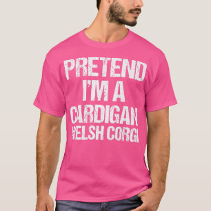 Camiseta Fingir Um Cardigan Welsh Corgi Lazy Halloween11