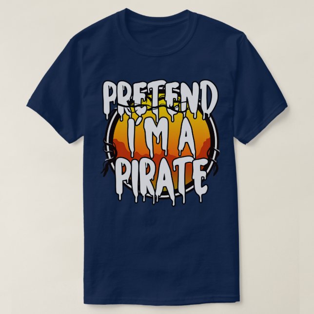 Camiseta Fingir Um Casal Pirata De Halloween Figurume Hall (Frente do Design)