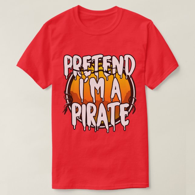 Camiseta Fingir Um Casal Pirata De Halloween Figurume Hall (Frente do Design)