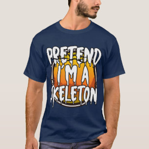 Camiseta Fingir Um Esqueleto Engraçado Costume De Halloween
