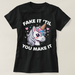 Camiseta Finja ATÉ Conseguir Engraçado