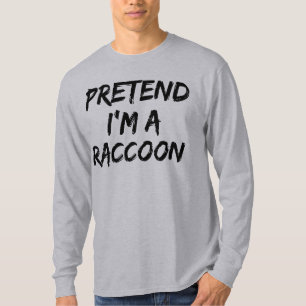Camiseta Finja que sou um guaxinim engraçado de Halloween