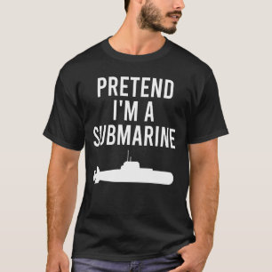 Camiseta Finja que sou um submarino Halloween engraçado