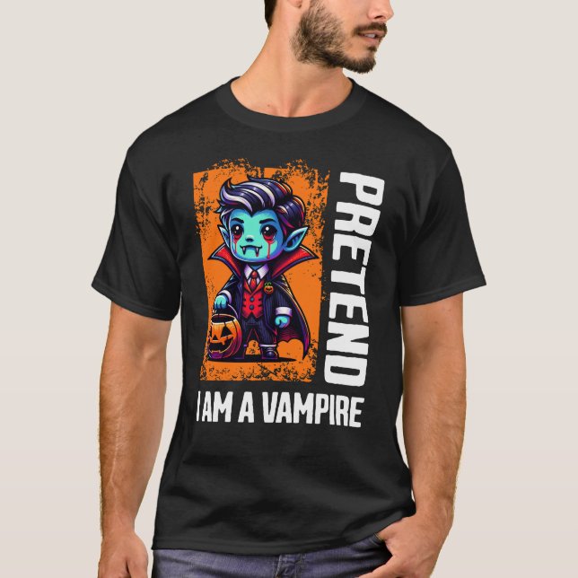 Camiseta Finja que sou um Vampiro (Frente)