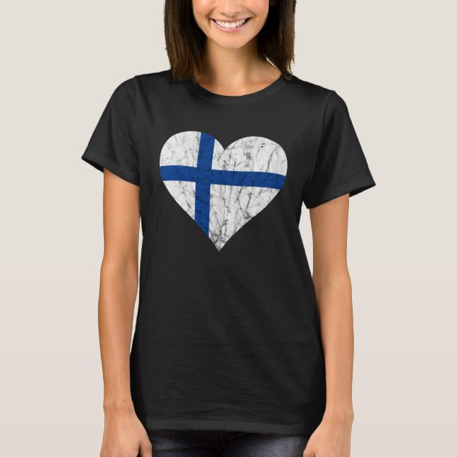 Camiseta Finland Heart Suomi Finnish Flag Sisu Fin Pride (Frente)