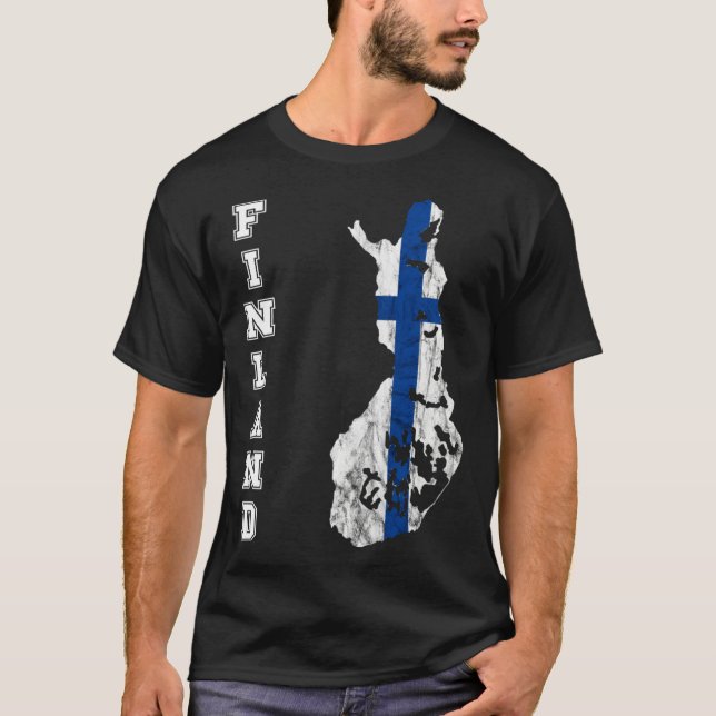 Camiseta Finland map outline Finland travel Scandinavia Sis (Frente)