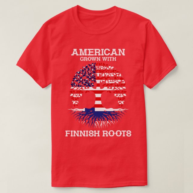 Camiseta Finlandês americano EUA Finlândia (Frente do Design)