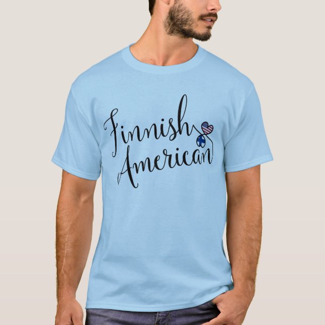 Camiseta Finlandesa Americana de Corações Entusila (Frente)