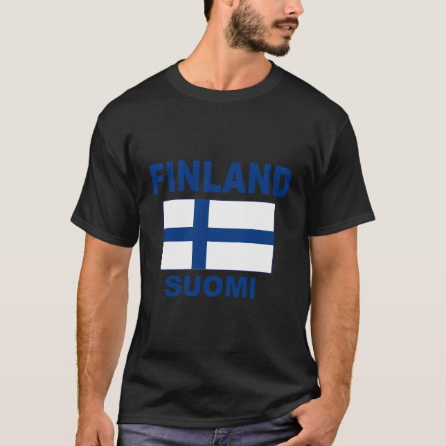 Camiseta Finlândia Bandeira Finlandesa Suomi Jaqueta para P (Frente)