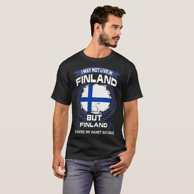 Camiseta Finlandia é o lugar onde meu coração pertence (Frente Completa)