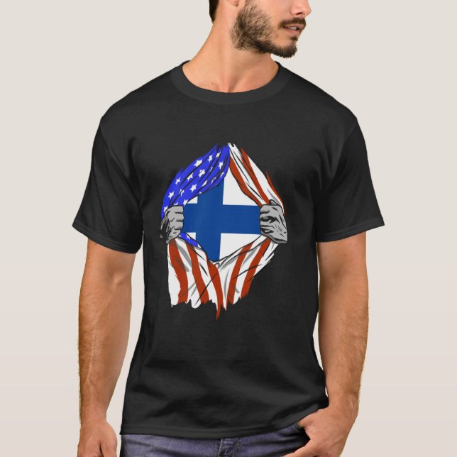 Camiseta Finlândia EUA Finlândia América Latina Orgulho Fin (Frente)