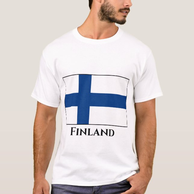 Camiseta Finlândia (finlandês) Bandeira (Frente)