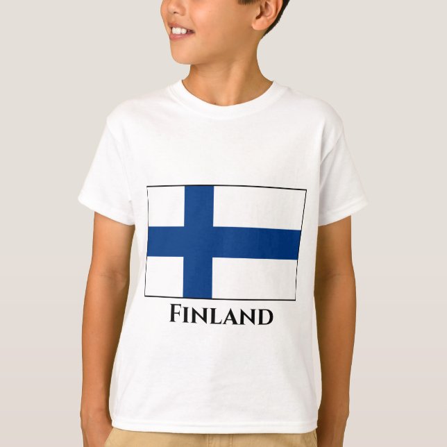 Camiseta Finlândia (finlandês) Bandeira (Frente)