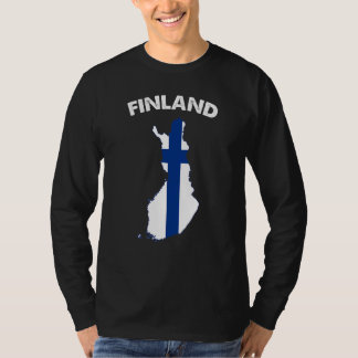 Camiseta Finlândia Mapa de Sinalizador Apoio à Finlândia