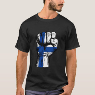 Camiseta Finlândia Punho Bandeira Finlandesa Orgulho Finlan