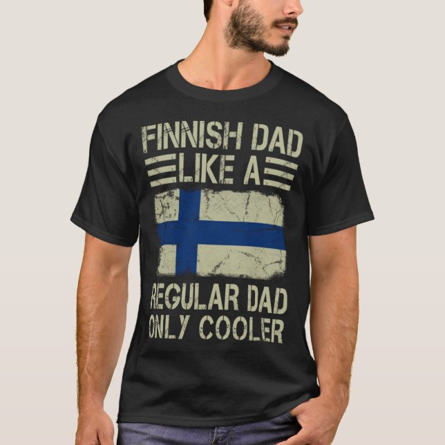 Camiseta Finnish Dad Like a Regular Dad Only Cooler Funny D (Frente)