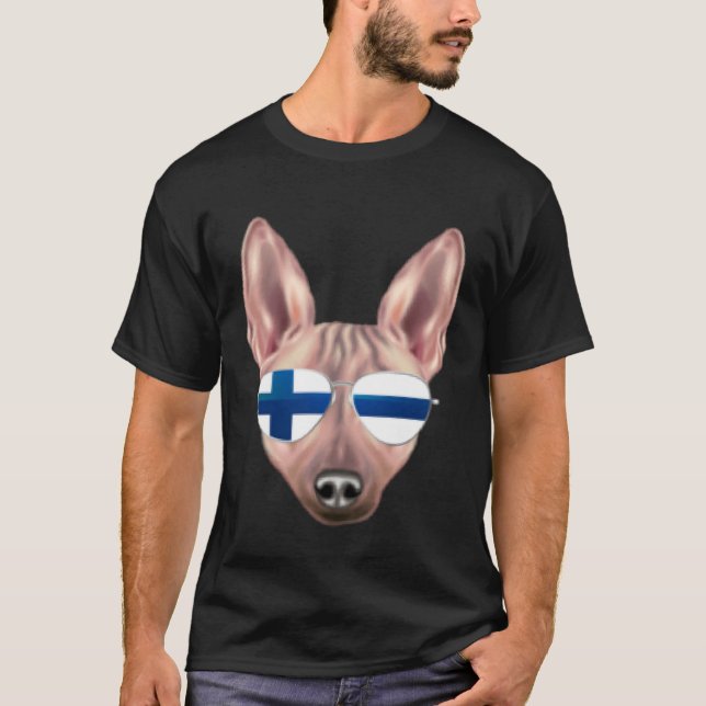 Camiseta Finnish Flag American Hairless Terrier Dog Finland (Frente)