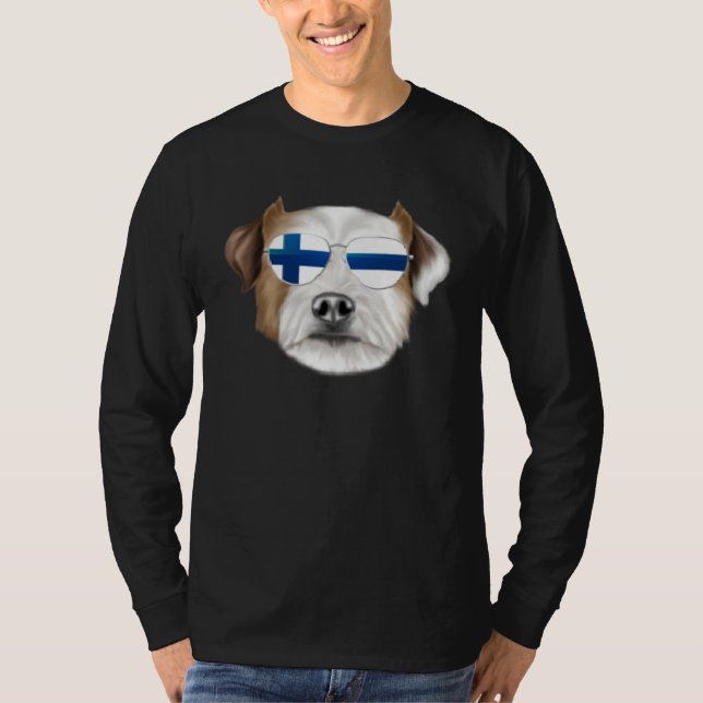 Camiseta Finnish Flag Parson Russell Terrier Dog Finland Po (Frente)