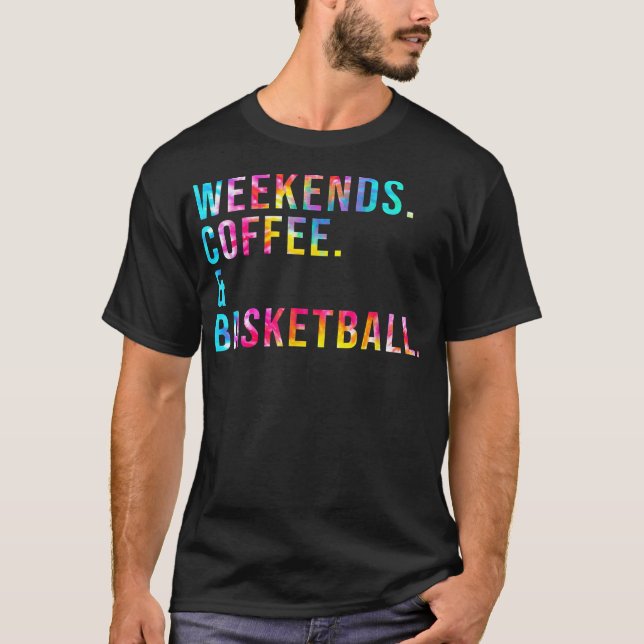 Camiseta Fins de Semana Café & Basquetebol Cesta de Amante  (Frente)