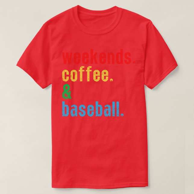 Camiseta Fins de semana Café e Baseball 6 (Frente do Design)