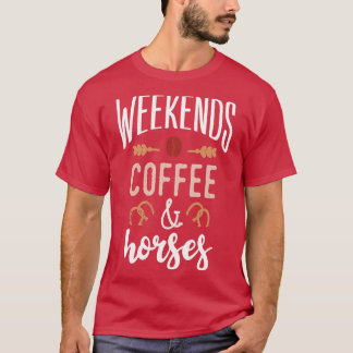 Camiseta Fins de semana Café e cavalos