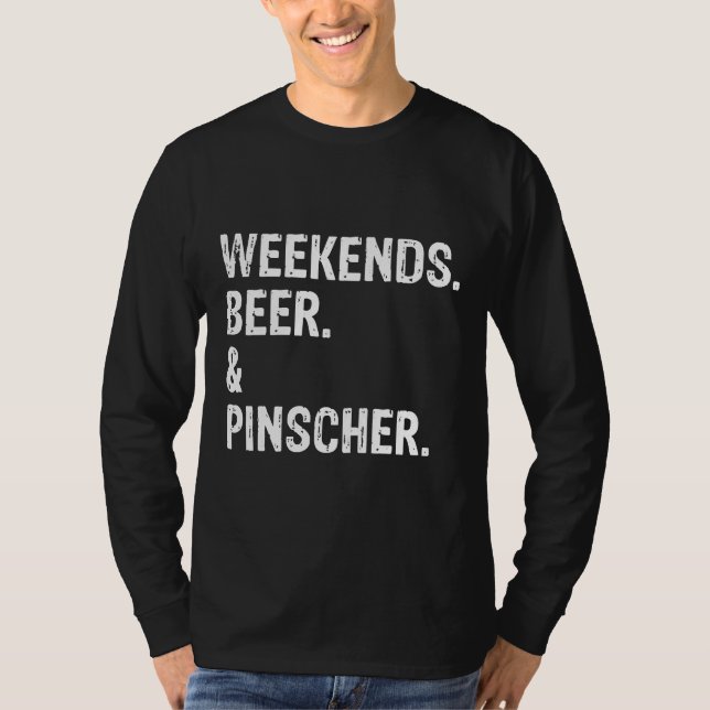 Camiseta Fins De Semana Cerveja E Doberman Pinscher Legal (Frente)