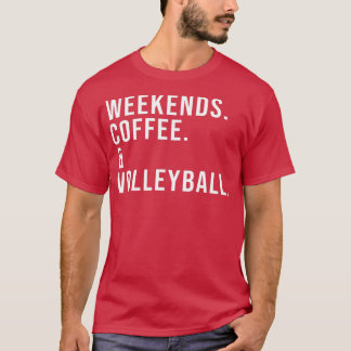 Camiseta Fins de semana Diversão de Voleibol de Café Mãe