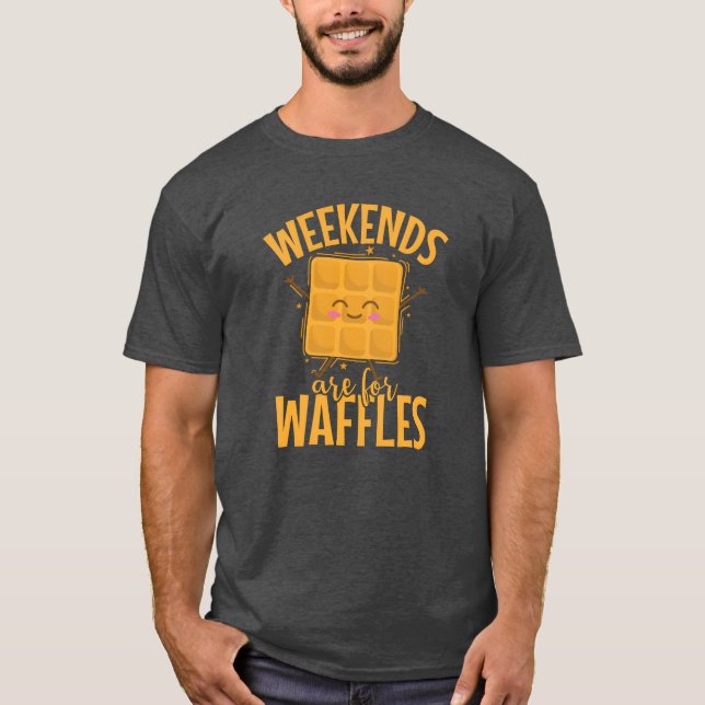 Camiseta Fins de semana são para presente de Biscoitos Waff (Frente)