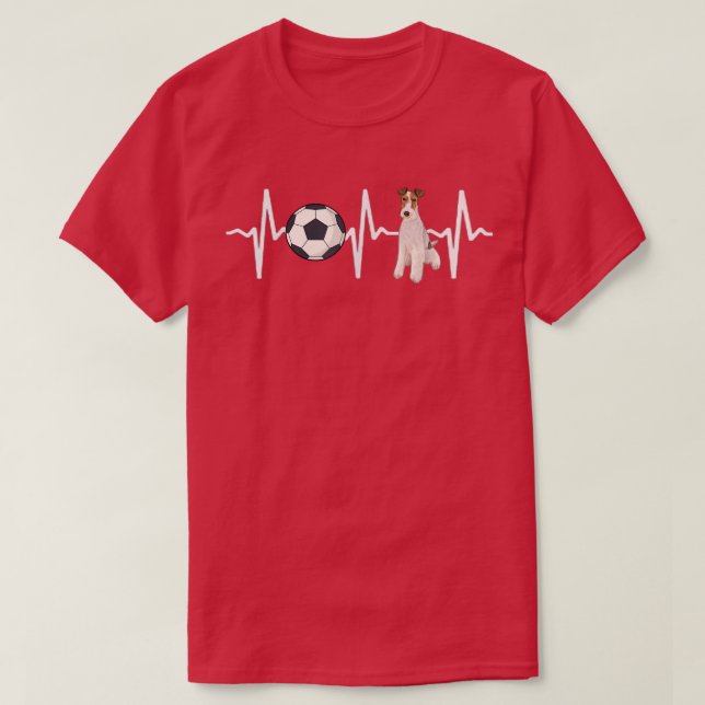 Camiseta Fio de futebol do terrier Hearbeat Dog Lover (Frente do Design)