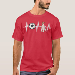 Camiseta Fio de futebol do terrier Hearbeat Dog Lover