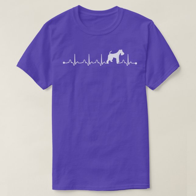 Camiseta Fio de Terrier Dog Hearbeat EKG Engraçado Cachorro (Frente do Design)