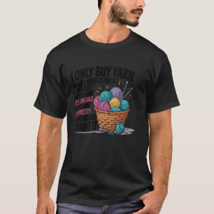 Camiseta Fio de Tricô à Mão Crochê Vida Engraçado Tricô Nec