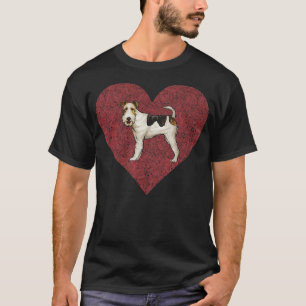 Camiseta Fio do Dia de os namorados Terrier Cão Amor Finger