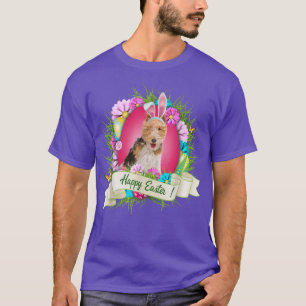 Camiseta Fio felz pascoa Do Terrier Vestindo Ovo De Ouvido
