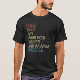 Camiseta Fio Fox Terrier Dog Owner Beer Lover Funny Vintag