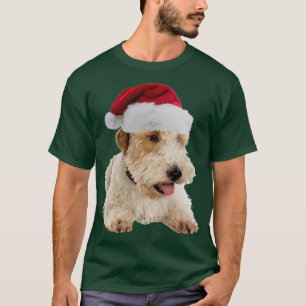 Camiseta Fio Fox Terrier Santa Claus Feliz Natal