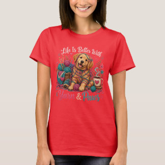 Camiseta Fio & Patas Golden Retriever Tricô & Crochê T-