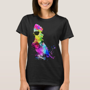 Camiseta Fio Retro Pop Umbrella Cockatoo Retrato do Pássaro