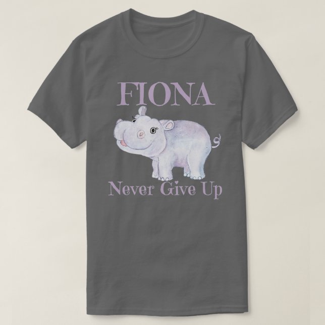 Camiseta Fiona Hippo Nunca Desiste (Frente do Design)