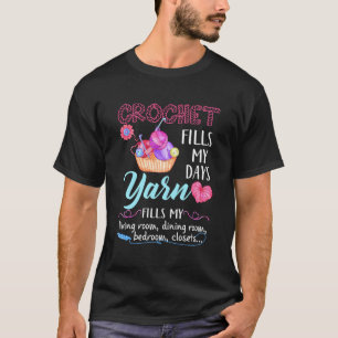Camiseta Fios De Crochet Preenchem Meus Dias Fios Preenchem